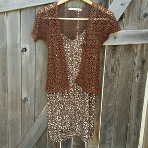 Spaghetti strap sundress with crochet cover